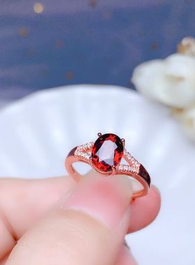 石榴石戒指水晶活口可调节