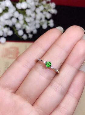 925银透辉石镀白金漂亮戒指