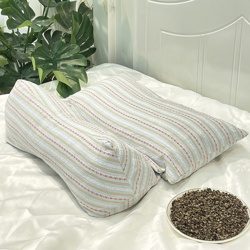 枕头荞麦壳三角连体枕家用护颈椎助睡眠牵引枕成人可拆卸组合枕芯 - 图1