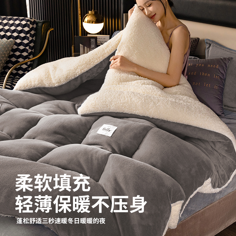 羊羔绒被子冬被加厚保暖棉被芯宿舍单人学生冬天2025新款冬季10斤 - 图3