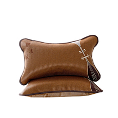 Подушка 枕头护颈椎助睡眠全荞麦壳枕藤席带枕套单人夏季透气家用整头凉席