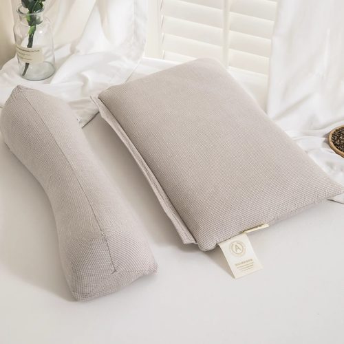 全棉荞麦壳颈椎牵引枕头成人家用助睡眠硬枕芯反弓变直专用三角枕 - 图2