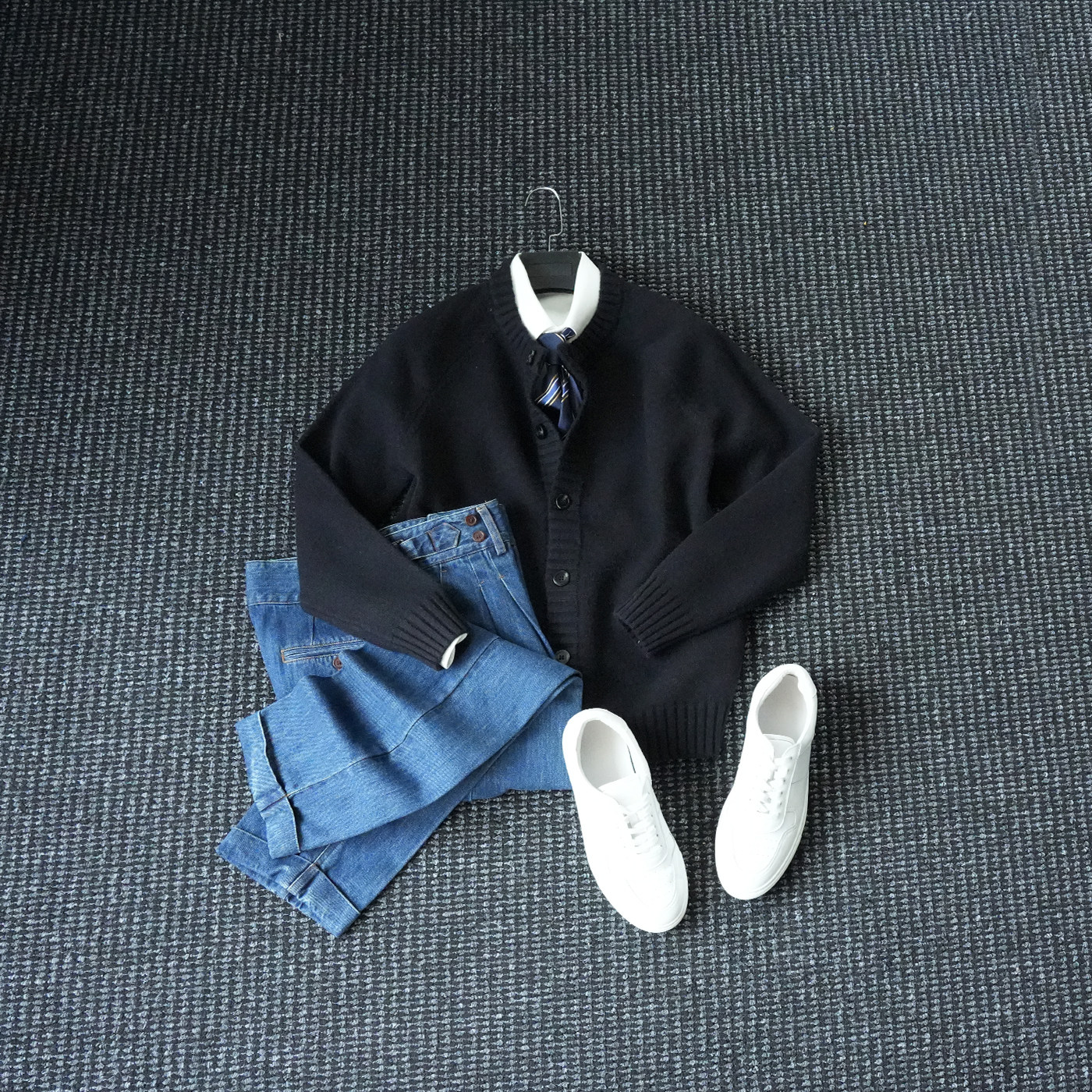 CssuGent冬季厚款立领绵羊毛混纺开衫外套男绅士优雅保暖毛衣夹克 - 图3