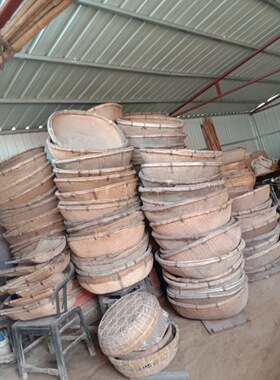 民俗老物件旧社会生产生活柳编老簸箩簸箕针线筐面筛子柳条大簸箩