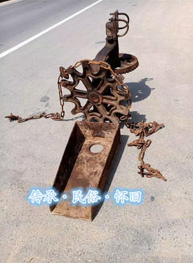 民俗怀旧老物件农耕文化生产大队铁水车牛拉人推手摇水车木龙骨车
