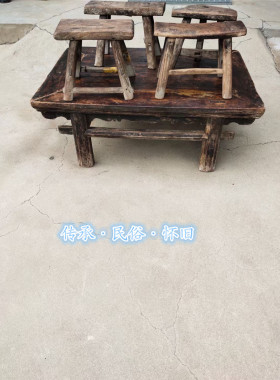 怀旧古代木凳中式风喝茶桌老物件
