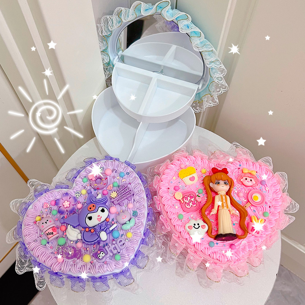 卡通儿童爱心款桌面收纳盒奶油胶diy材料包手工制作创意学生宿舍,淘宝优惠券,粉丝福利购,淘宝优惠卷