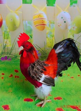 仿真公鸡模型动物玩具工艺品