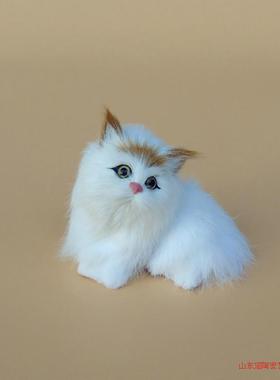 仿真皮毛动物小猫咪家居摆件儿童