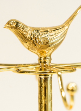 高档黄铜咖啡杯架新中式家用杯碟收纳挂架客厅餐桌水杯置物架摆件