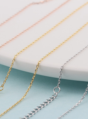 超细十字链水滴锁骨链S925纯银