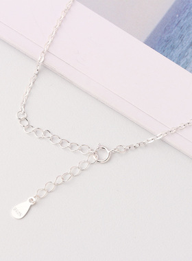 O字链细款链条项链 通体925纯银锁骨链裸链女叠戴设计感颈链