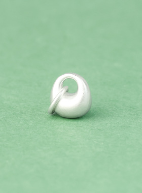 实心磨砂素银秤砣吊坠s925纯银哑光小银坨坨挂件diy手链项链配件