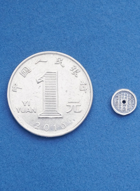 s925纯银7.8mm山鬼花钱隔片国风文玩手串diy饰品银垫片隔珠配饰