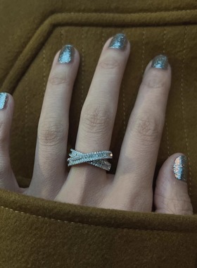 JollyMolly小众设计师纯银戒指轻奢高级感生日礼物交叉系列戒子