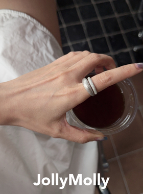 【陈昊蓝同款】JollyMolly小众设计师925银轻奢重工拉丝双层戒