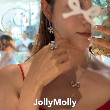JollyMolly 蝶海恋人小众设计师925纯银轻奢礼物高级蝴蝶戒指