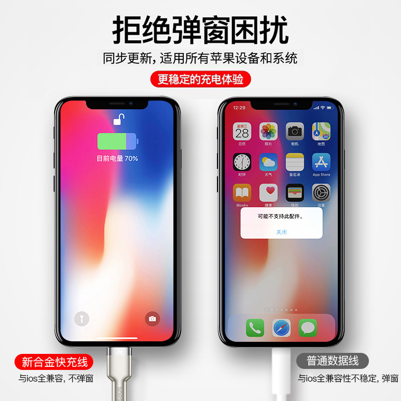 倍思适用苹果14数据线iphone13充电线12promax快充11手机xs加长2米车载手机7充电线6s器8plus闪充X冲电短便携 - 图2