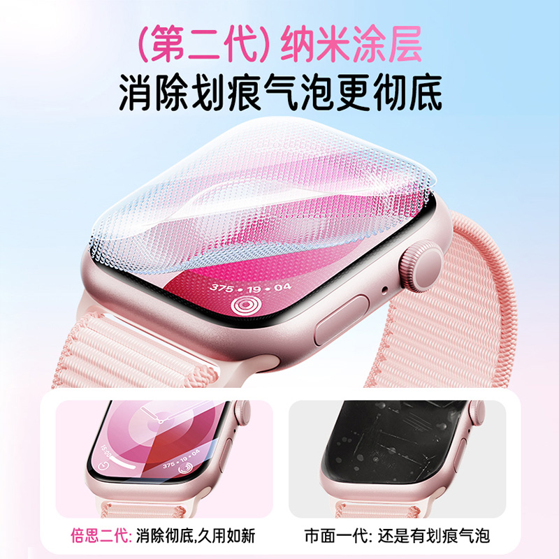 倍思适用iwatchs9保护膜苹果手表s8保护膜applewatchs9保护膜s7贴膜se2手表膜s6/5/4水凝膜软膜watch钢化膜壳-图0