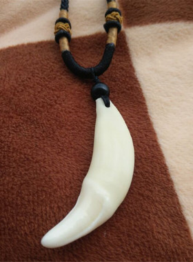 天然男士手链狼牙吊坠