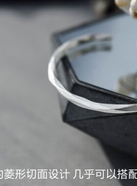 实心可调节切面女纯银