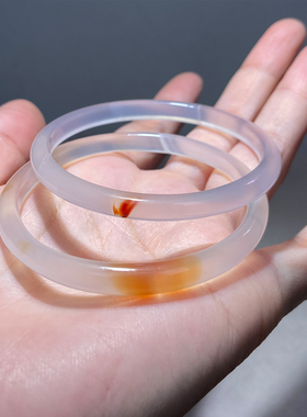 纤纤素手6mm天然玛瑙橘色手镯