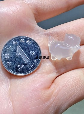 天然冰种白玉髓招财猫吊坠
