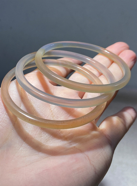 水墨冰透玉髓手镯叮当镯女款