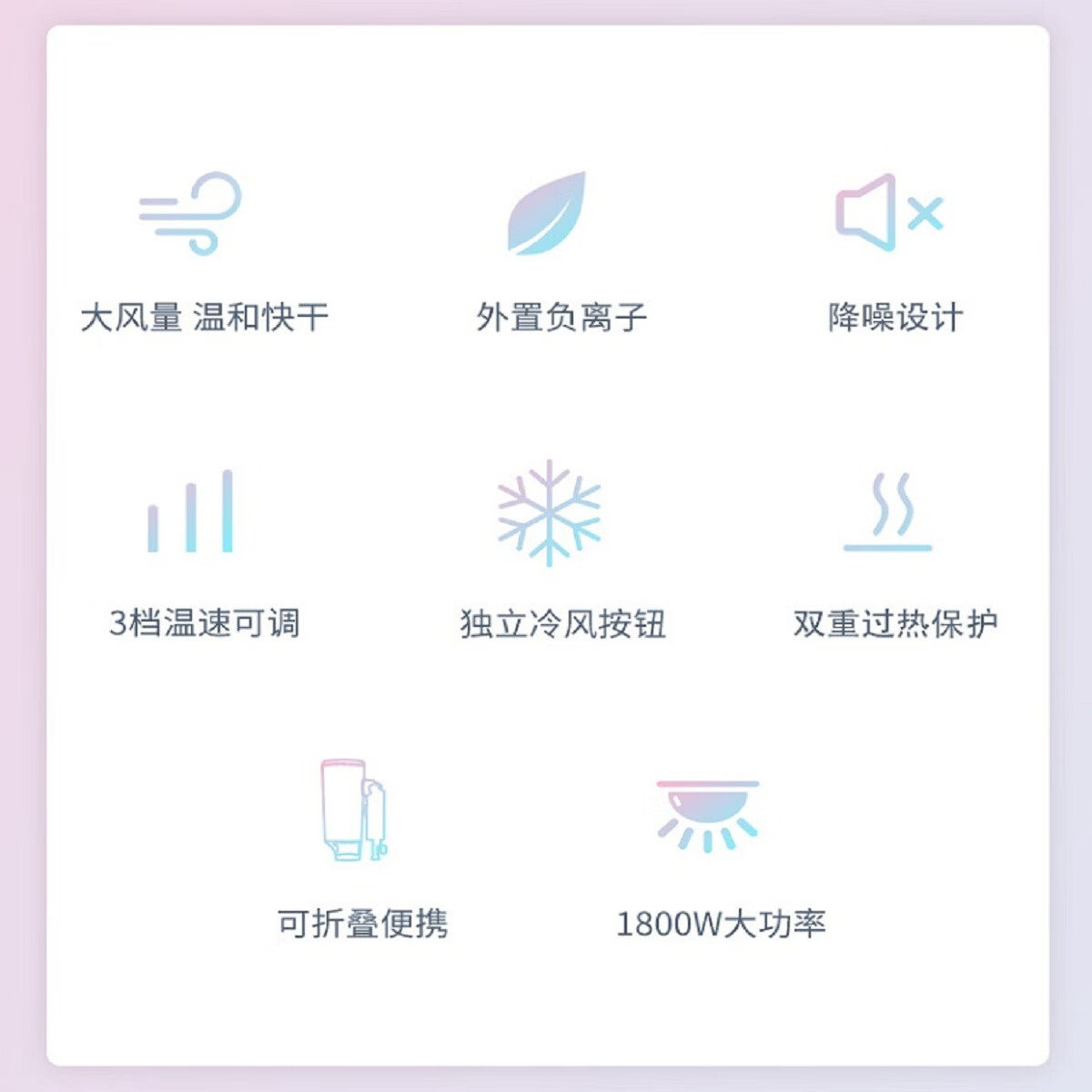 奔腾POVOS家用1800W宿舍用学生吹风筒可折叠式宾馆酒店电吹风机筒,淘宝优惠券,粉丝福利购,淘宝优惠卷