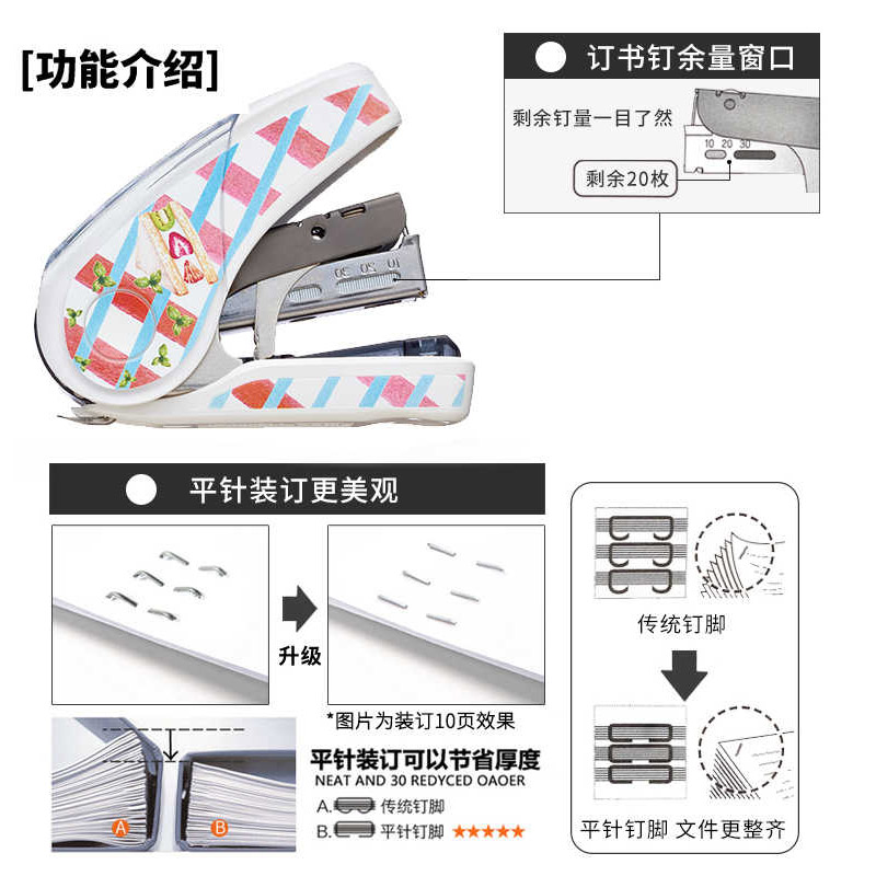 MAX limited stapler, labor-saving No. 0 flat feet, portable
