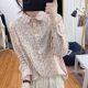 Yuanbao collar ຝ້າຍບໍລິສຸດຂະຫນາດນ້ອຍ floral ເສື້ອແຂນຍາວຂອງແມ່ຍິງເກົາຫຼີວ່າງອາຍຸການຫຼຸດຜ່ອນການເທິງ retro slimming bottoming ເສື້ອພາກຮຽນ spring