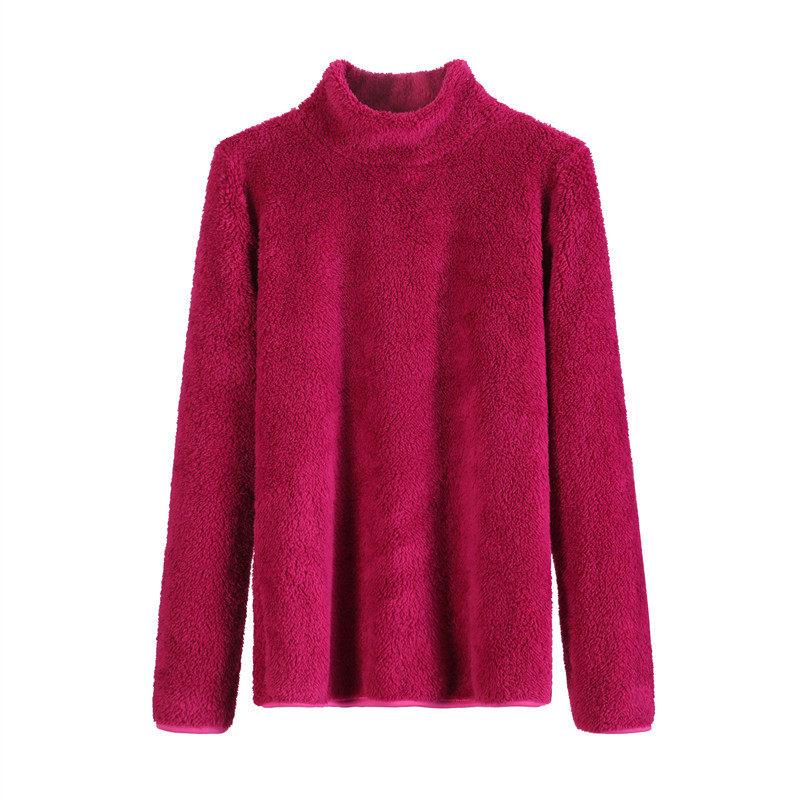 双面珊瑚绒高领长袖T恤女打底衫2025冬季新款百搭加厚毛毛保暖衣,淘宝优惠券,粉丝福利购,淘宝优惠卷