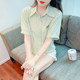 ເສື້ອຢືດ chiffon striped pollar ຝຣັ່ງສໍາລັບແມ່ຍິງ