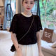 ເສື້ອຍືດແຂນສັ້ນ lace collar lace temperament ຂະຫນາດໃຫຍ່ຂອງແມ່ຍິງ