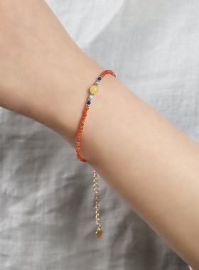 缘绘凤仪 田园森系细款绿松石蜜蜡转运珠手链好运顺遂冰飘南红