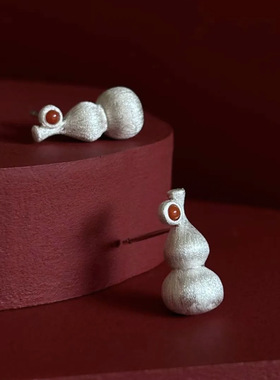 缘绘 红玛瑙葫芦戒指女中式风复古拉丝设计气质东方女性