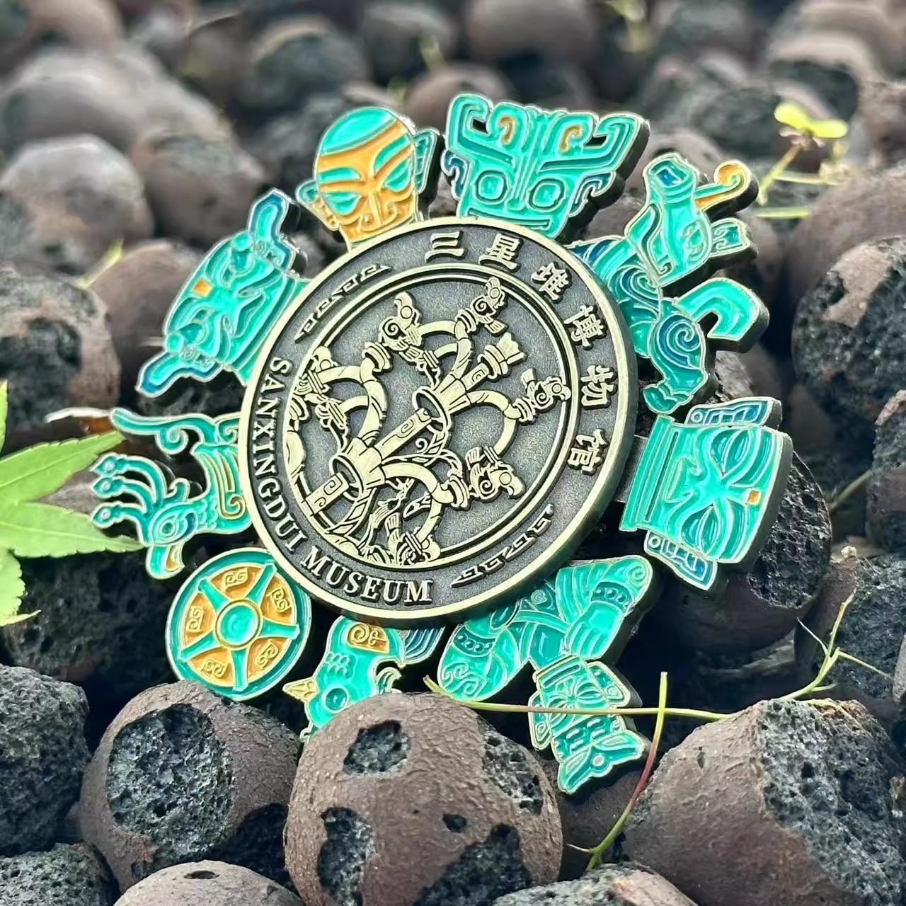 三星堆冰箱贴博物馆十大珍藏金属文创纪念品送礼旋转结界兽冰箱贴,淘宝优惠券,粉丝福利购,淘宝优惠卷