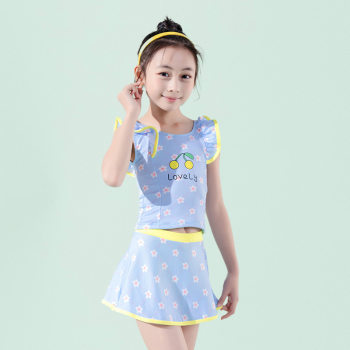 Swimsuit girls 2023 new style split style 5-9 years old Korean cute skirt style hot spring swimsuit for middle-aged and small children girls