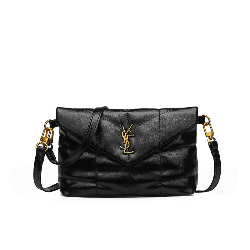 包包女式2025新款真皮小包精致菱格绣花单肩包手提斜挎链条包 - 图3