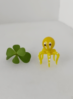 清仓*创意手工玻璃章鱼小摆件 八爪鱼海洋动物装饰鱼缸微景观造景