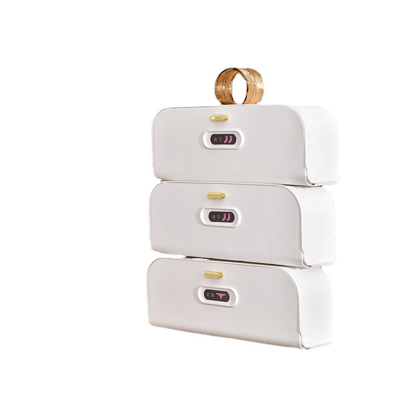 抽屉式内衣收纳盒宿舍神器袜子内裤衣橱免打孔家用衣柜壁挂整理箱 - 图3