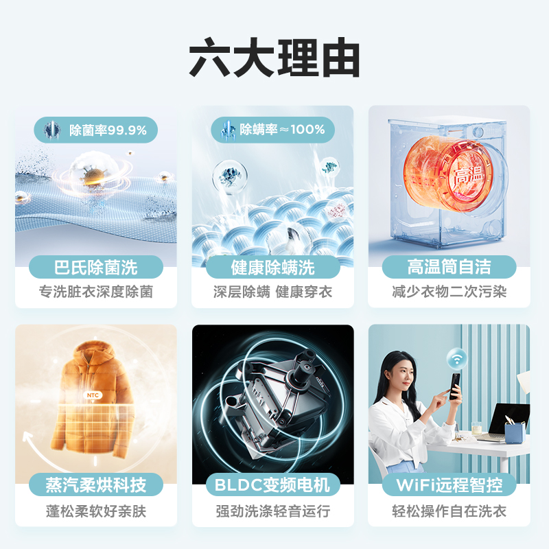 【现货速发】美的滚筒洗衣机10公斤全自动洗烘干一体机家用一级