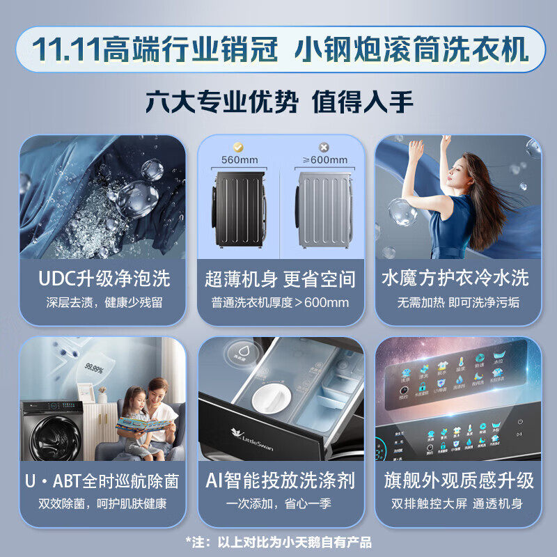 小天鹅10kg全自动水魔方家用洗衣机 广百洗衣机