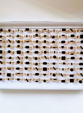 欧美流行黑色滴油戒指