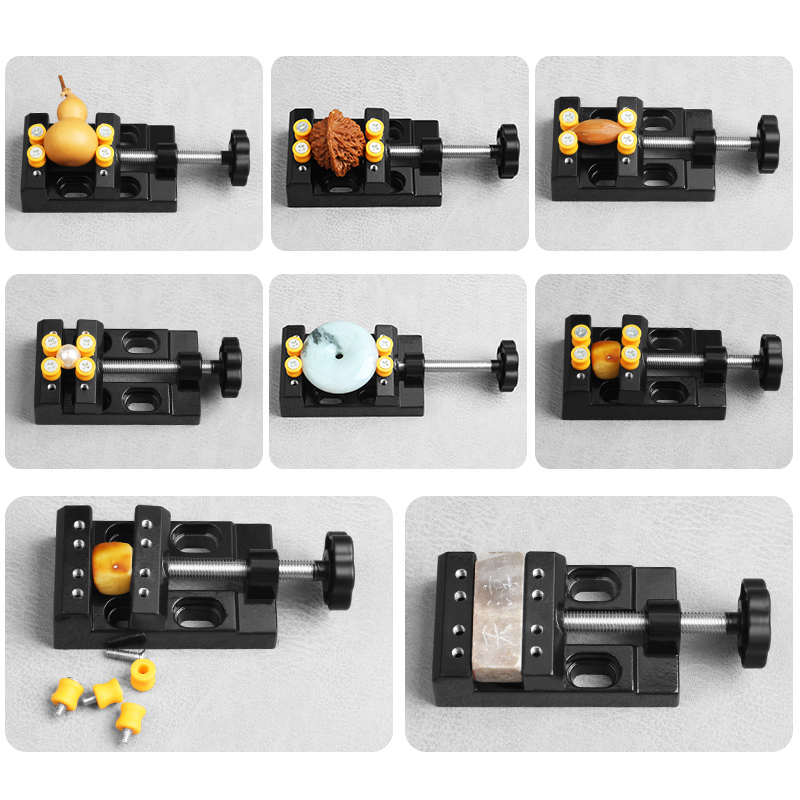 文玩核桃台钳夹床小型迷你珍珠固定器夹台夹具雕刻平口钳桌虎钳-图2