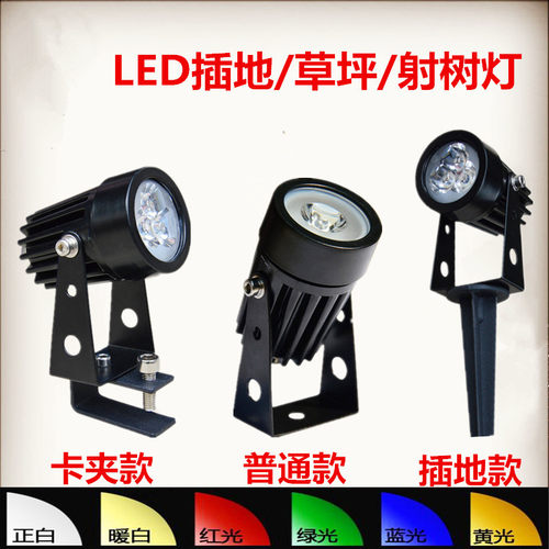 led户外射灯防水圆形投光灯地插照树灯庭院花园背景墙7w草坪广告 - 图0