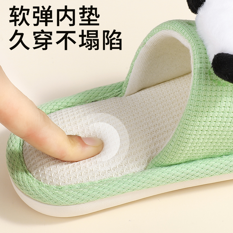 儿童拖鞋女童女孩2025新款防滑四季室内大童专用亚麻公主家居女款 - 图2