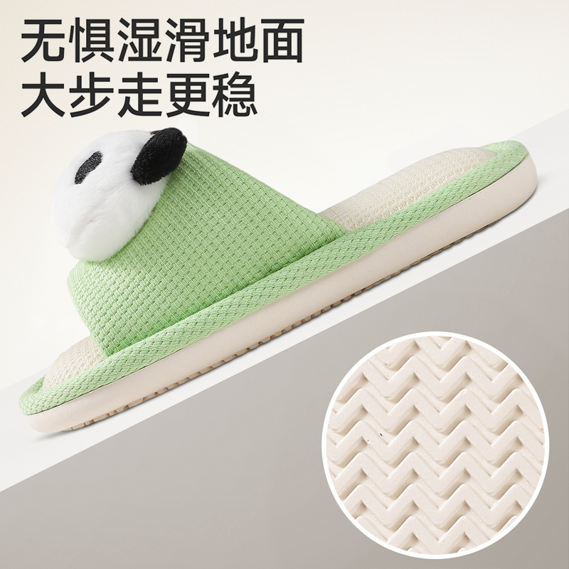 儿童拖鞋女童女孩2025新款防滑四季室内大童专用亚麻公主家居女款 - 图0