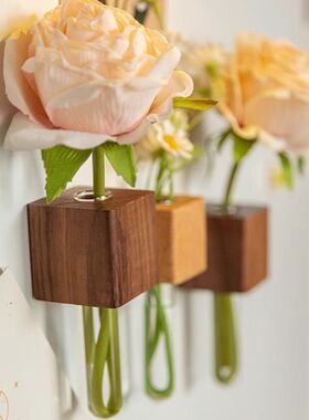 实木插花器磁吸冰箱贴DIY