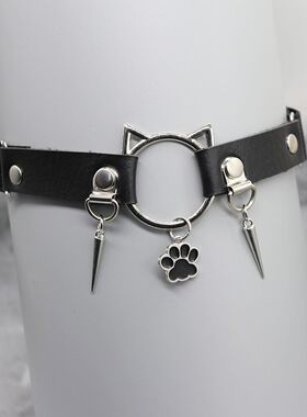 猫耳腿环大腿朋克风猫爪